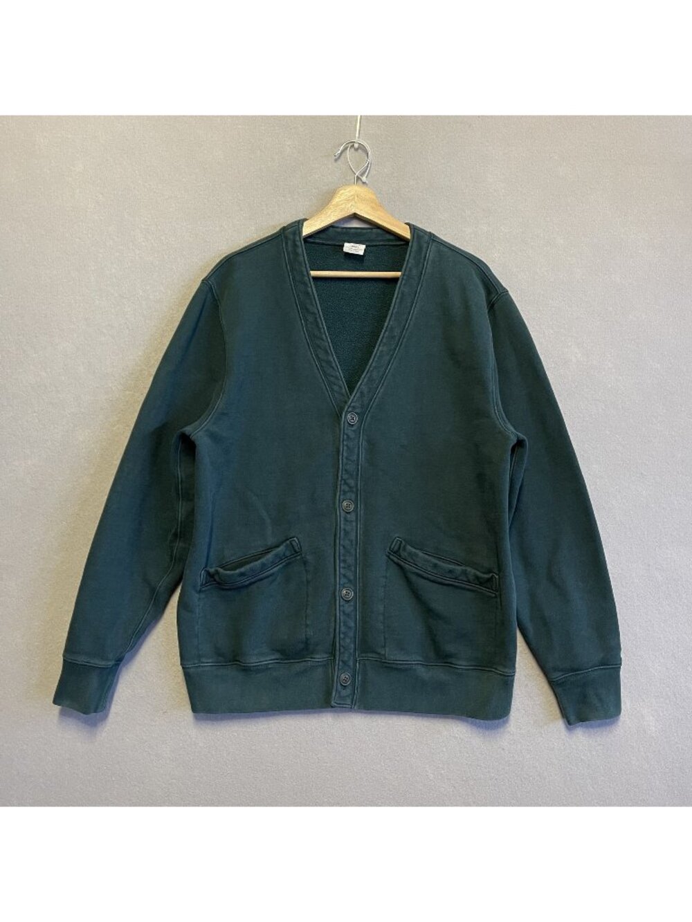 J.Crew Sportswear Heritage Mens Green Reimagined Button-Up Cardigan Sweater L